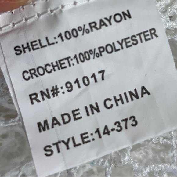 Solitaire Swim‎ Lace Solid Cover Up Top White S - Picture 6 of 10